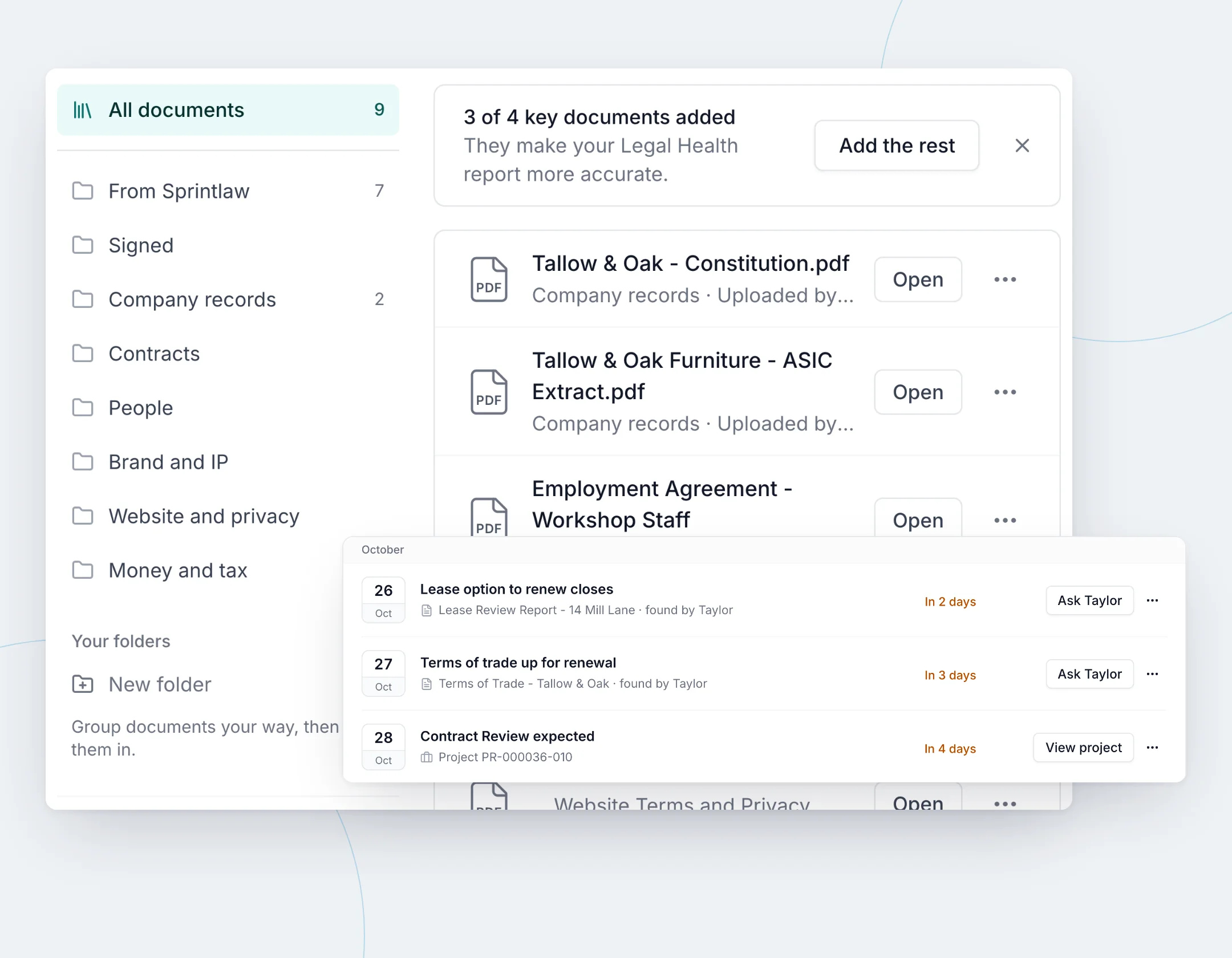 Manage your contracts