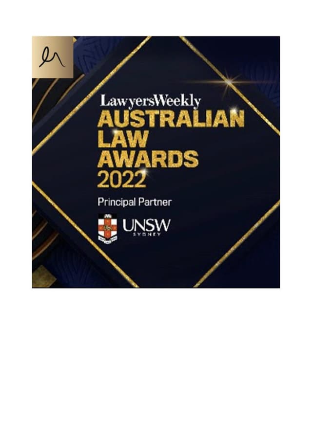 Lawyers Weekly Australian Law Awards 2022 - Winner - Innovator of the Year