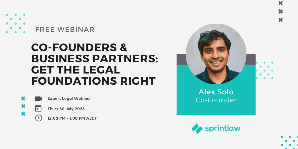 Webinar thumbnail for Co-Founders & Business Partners: Get the Legal Foundations Right.